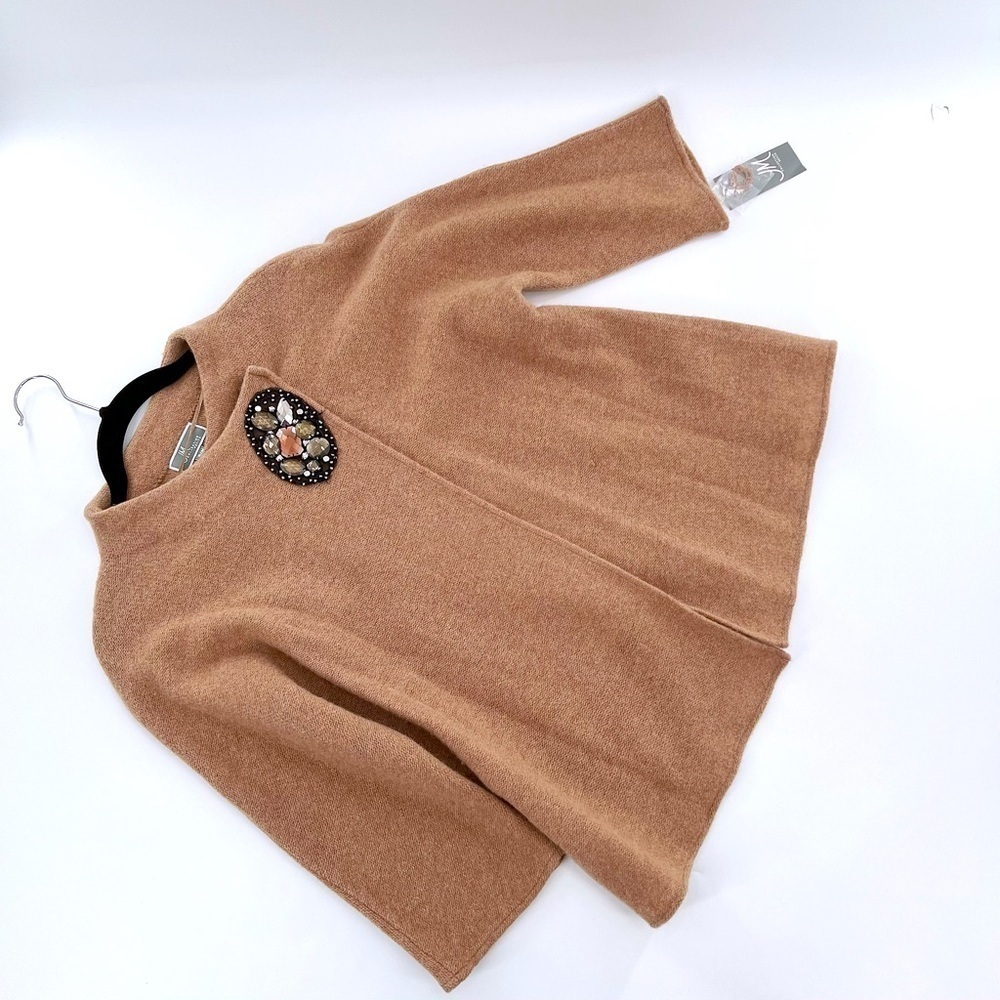 JM Collection Women's 100# wool 3/4 Sleeve Cardigan size M Petite - Picture 4 of 14